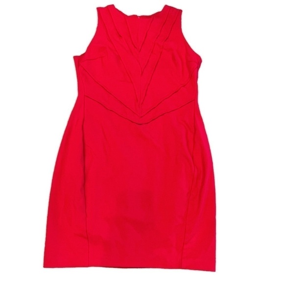 VINCE CAMUTO Red Ponte Knit Sleeveless Sheath Dress, Size 10. - Picture 9 of 13
